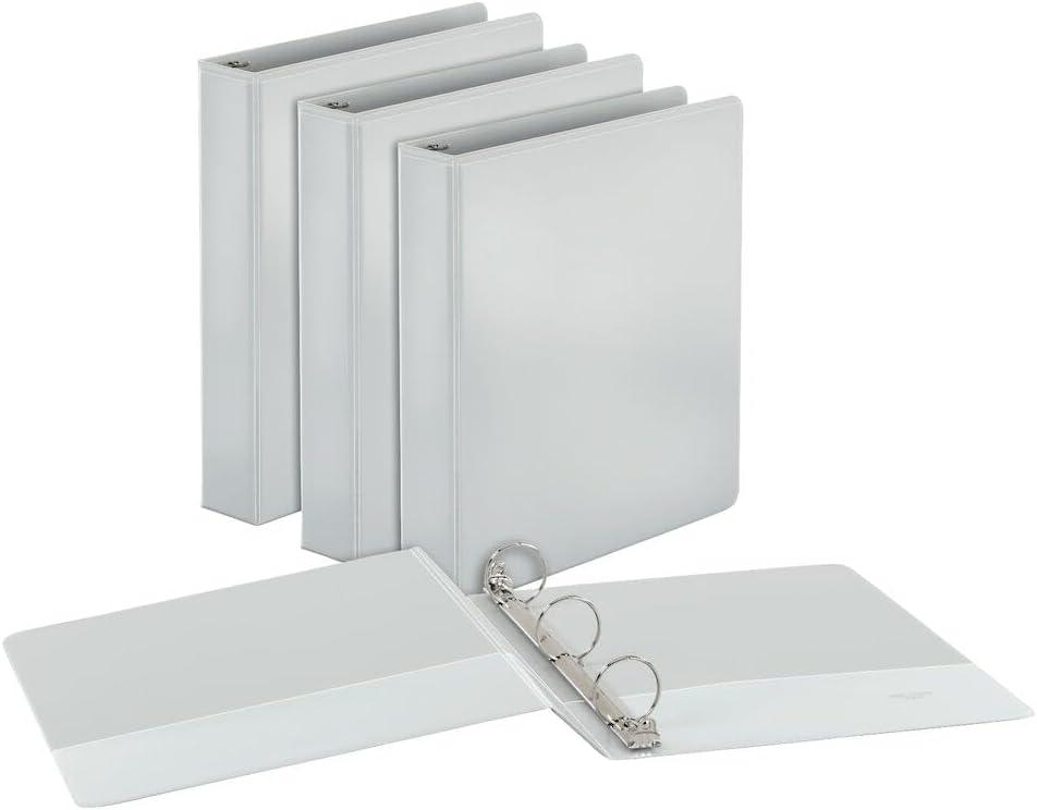 imageCardinal Economy 3 Ring Binder 1 Inch Presentation View White Holds 225 Sheets Nonstick PVC Free 4 Pack of Binders 795103Inch