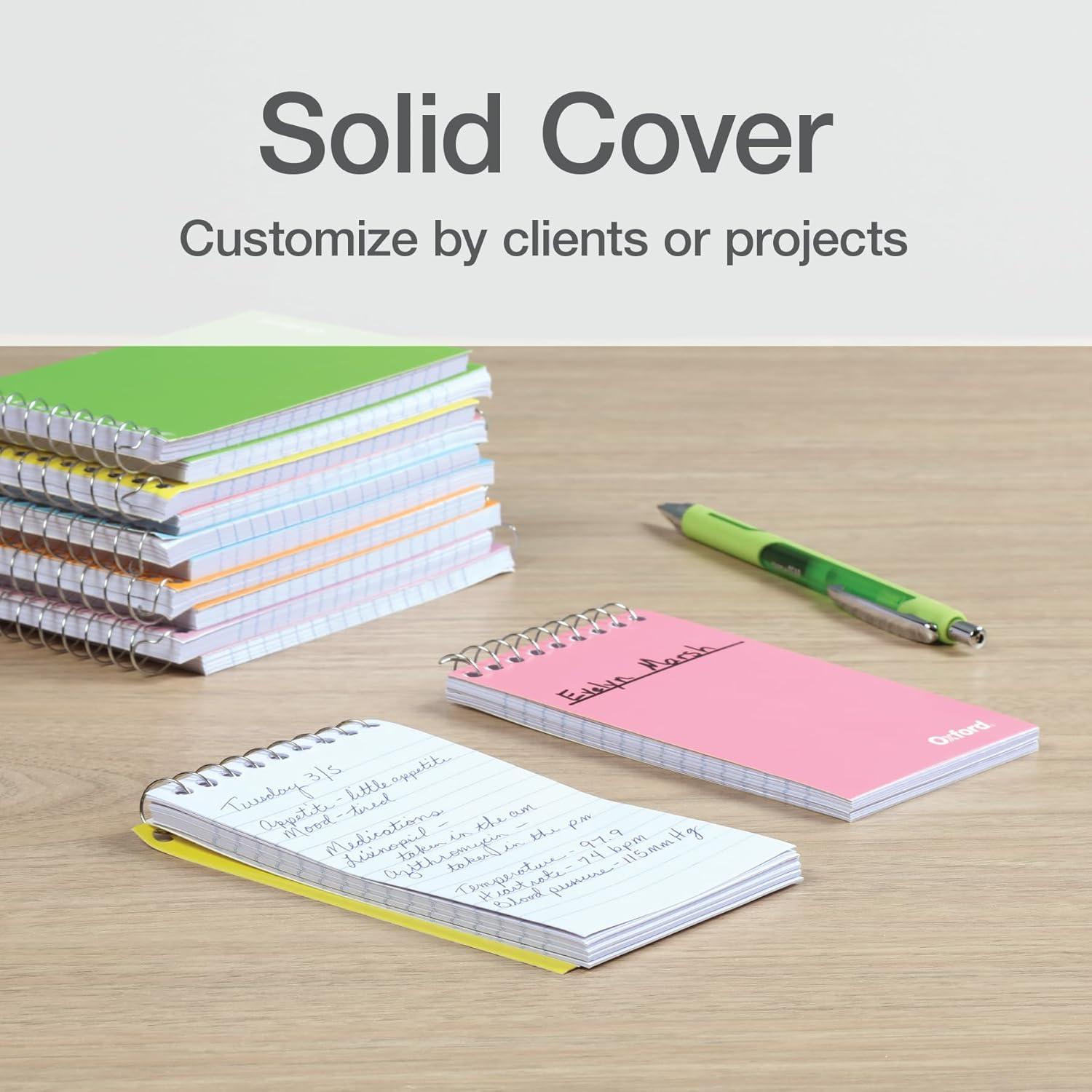imageOxford Spiral Memo Pads Top Wire Bound 3 x 5 Inch Pocket Notepad College Ruled 6 Assorted Pastel Colors 75 Sheets 12 Pack 25093