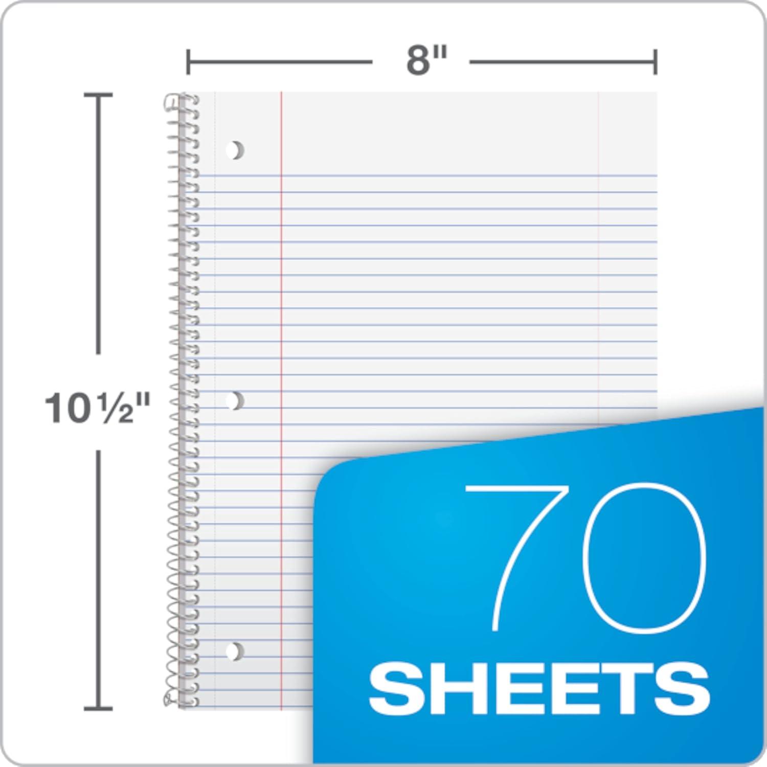 imageOxford Spiral Notebook 6 Pack 1 Subject College Ruled Paper 8 x 1012 Inch Color Assortment Design May Vary 65007College Rule  6 Pack