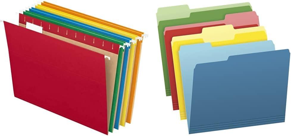 imagePendaflex Recycled Hanging Folders Letter Size Aqua 15 Cut 25BX 81616Assorted Colors