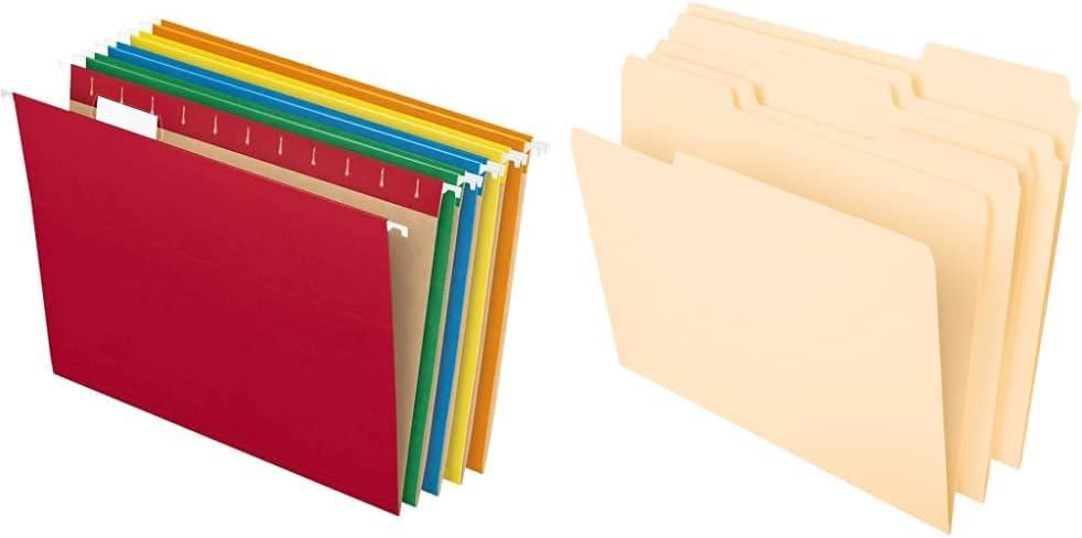imagePendaflex Recycled Hanging Folders Letter Size Aqua 15 Cut 25BX 81616Assorted Colors