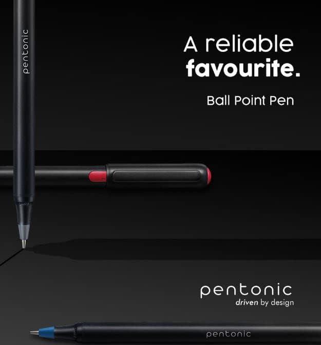 imagePentonic Ballpoint Pens In Pen Organizer Bulk 50 Count Assorted Colored Ink 10 Different Colors 10 mm Medium Point Smooth Writing PEN12177Black