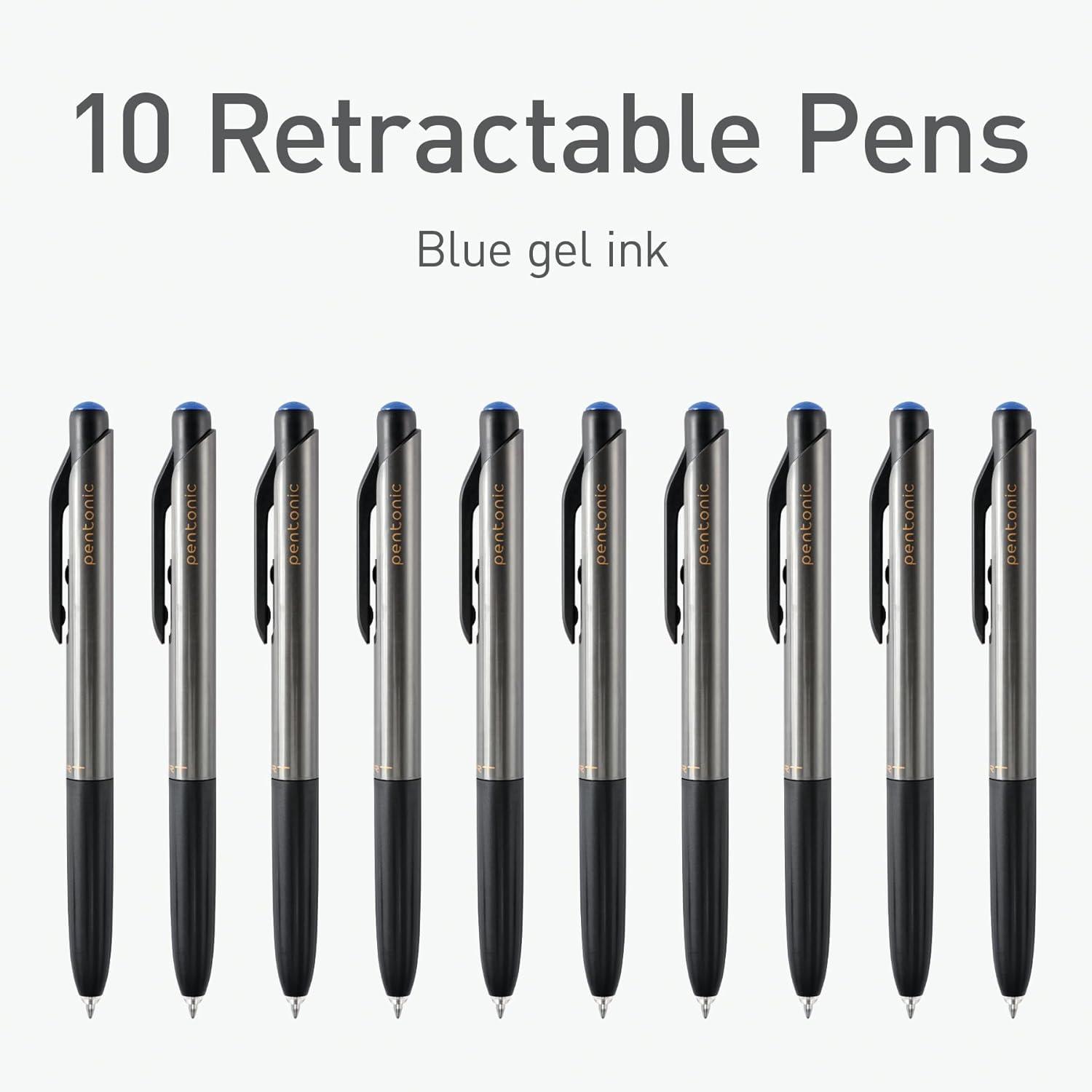 imagePentonic GRT Retractable Gel Pens 24 Count Assorted Color Ink 12 Black 8 Blue 4 Red 07 mm Fine Point Smooth Writing For Journaling 1002360Blue