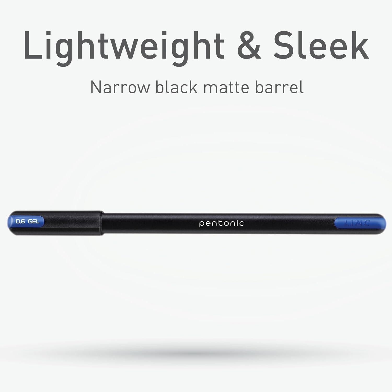 imagePentonic Gel Pens 24 Count Assorted Colored Ink 12 Black 8 Blue 4 Red 06 mm Fine Point Smooth Writing For Journaling ampamp Notetaking 1002354