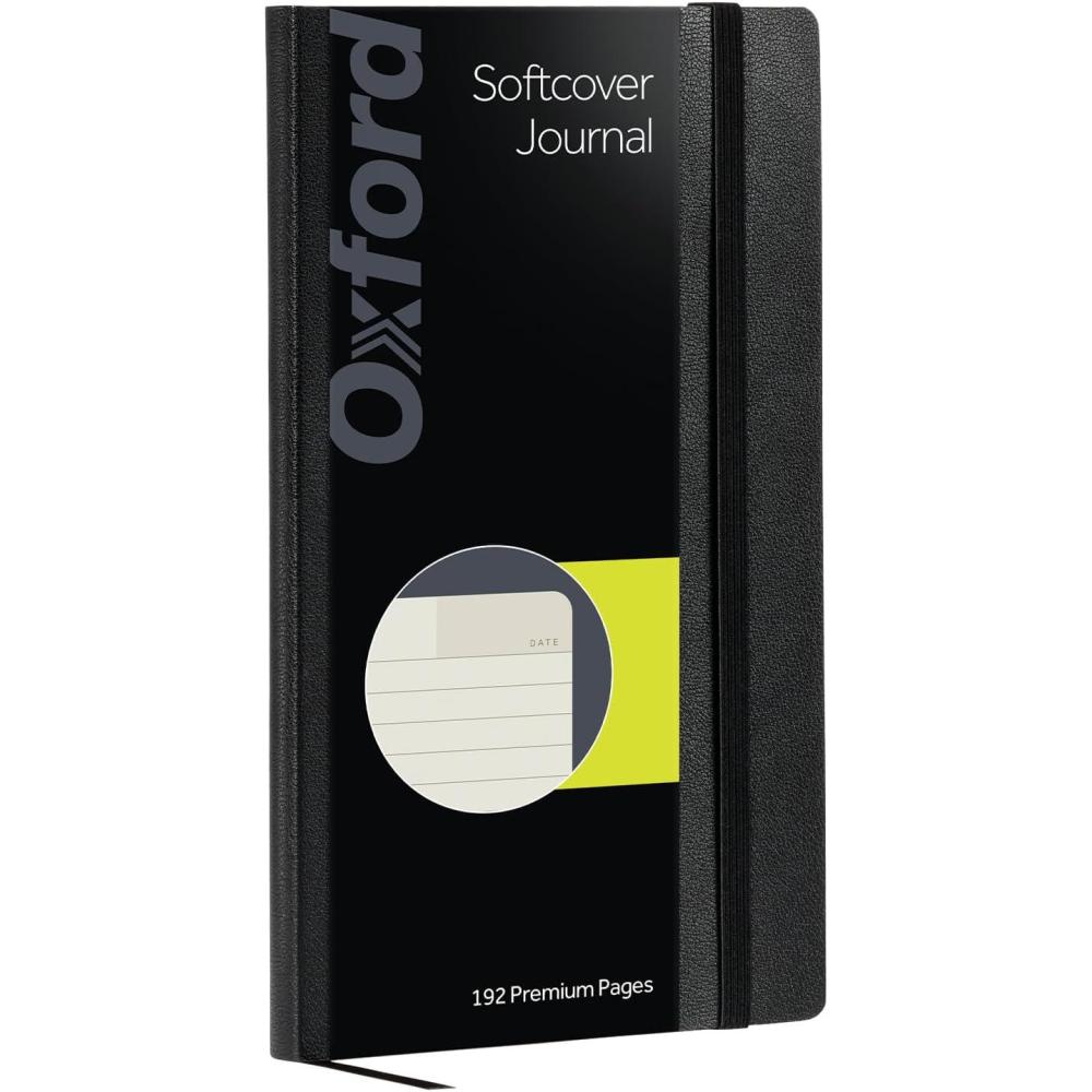 imageOxford Journal Lined Writing Notebook Writers Journal Classic Notebook for School or Office 192 Pages 5quot x 825quot Softcover Black 75507Black