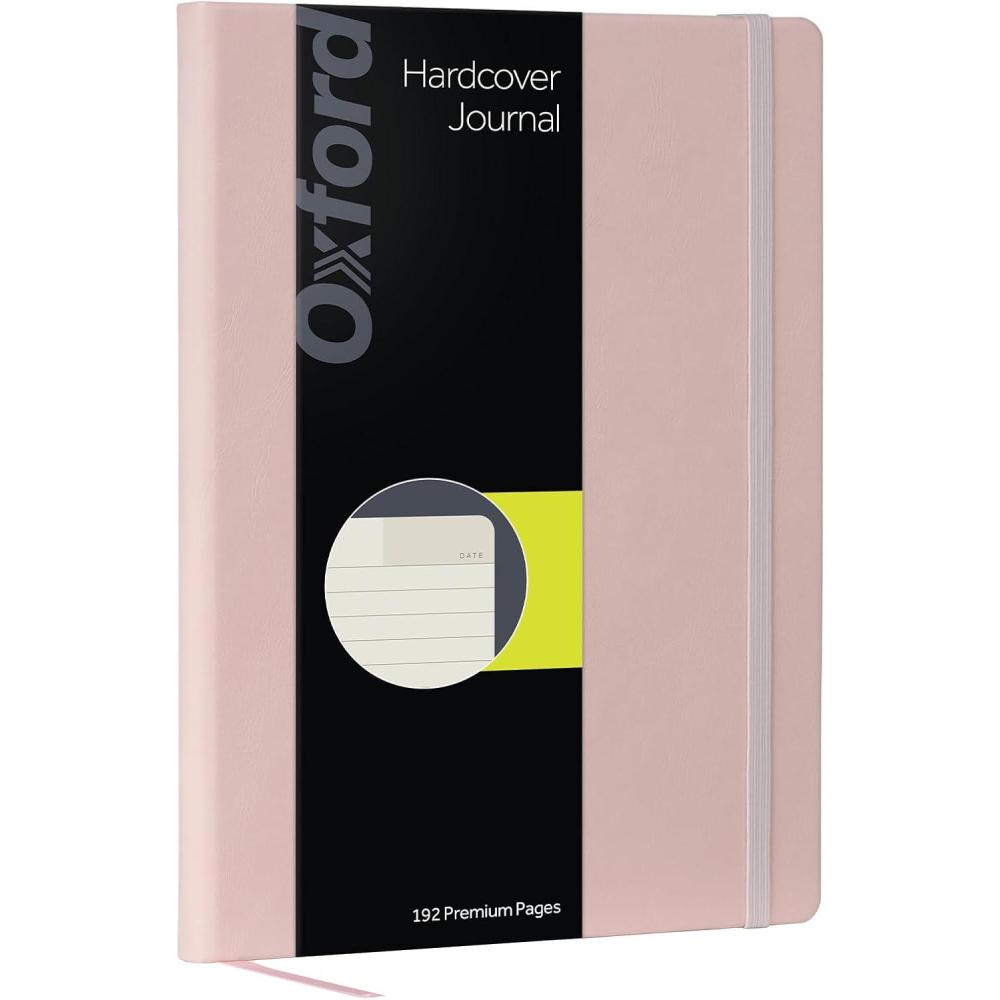 imageOxford Journal Lined Writing Notebook Writers Journal Classic Notebook for School or Office 192 Pages 75quot x 95quot Hardcover Blush 75503Blush
