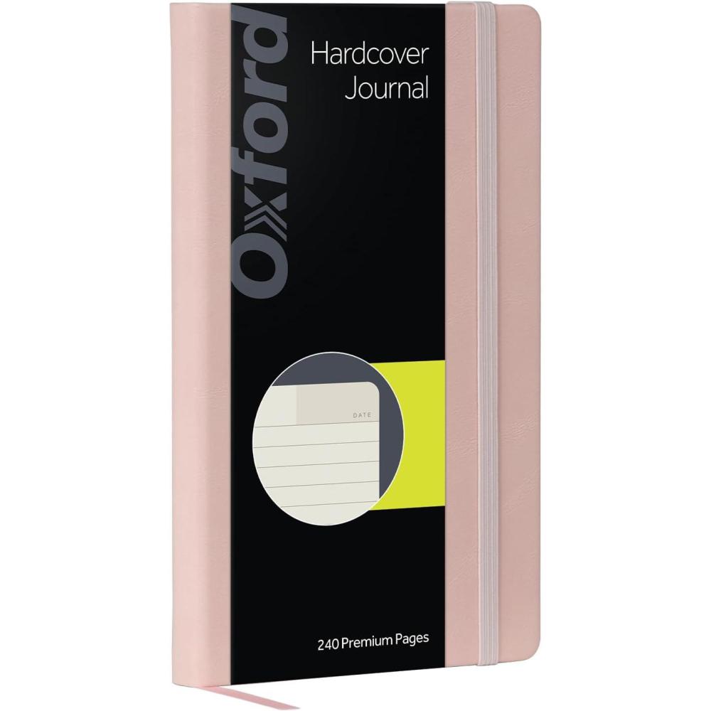 imageOxford Journal Lined Writing Notebook Writers Journal Classic Notebook for School or Office 240 Pages 5quot x 825quot Hardcover Blush 75501Blush