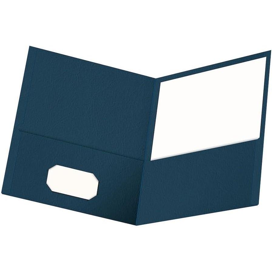 imageOxford TwinPocket Folders Textured Paper Letter Size Royal Blue Holds 100 Sheets Box of 25 57512EEDark Blue