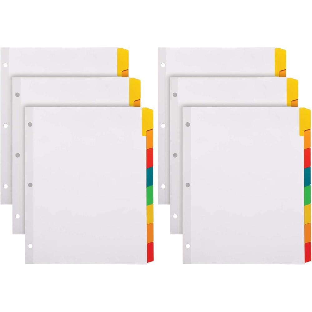 imageOxford Write and Erase Binder Dividers Durable Tabs for 3 Ring Binder 8 Tab Write On Tabs Erasable Dividers White Multicolor Tabs 6 Sets 899918 Tab Write  Erase