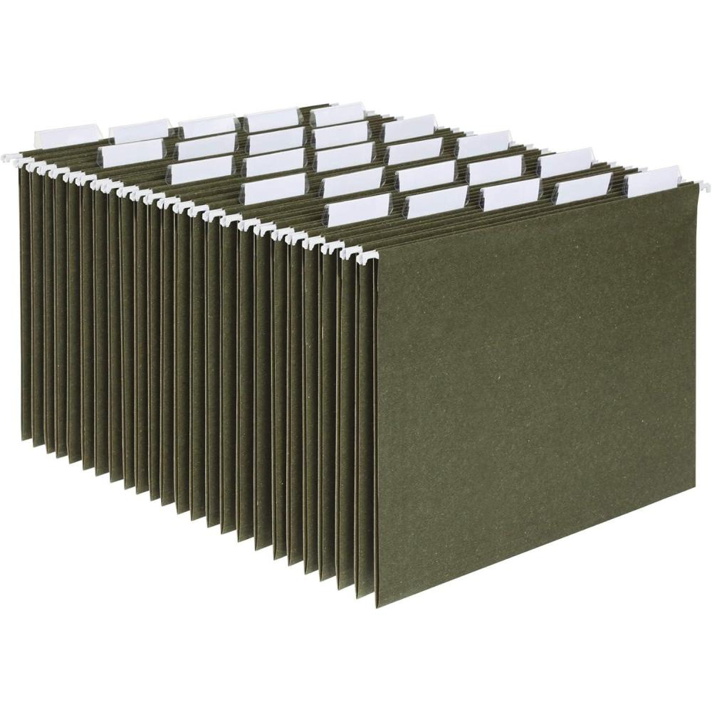 imagePendaflex Hanging File Folders Letter Size Standard Green 15Cut Adjustable Tabs 25 Per Box 81602 Standard Green  15 Tabs