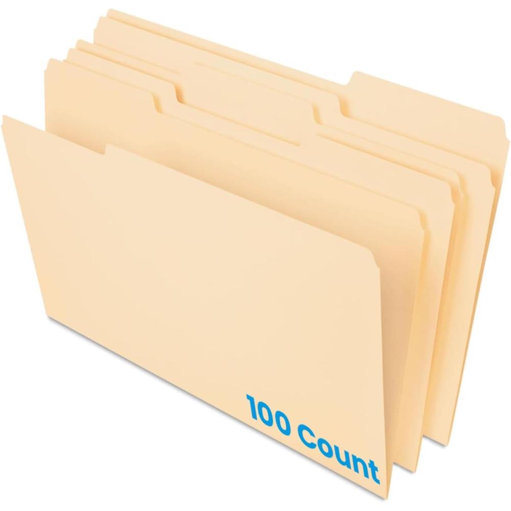 imagePendaflex Manila Legal Size File Folders  13Cut Tabs in Left Center Right Positions for Easy Labeling  Manila Folders Ideal for Office Home Office ampamp Filing Cabinets 100 Folders Pack of 1Legal