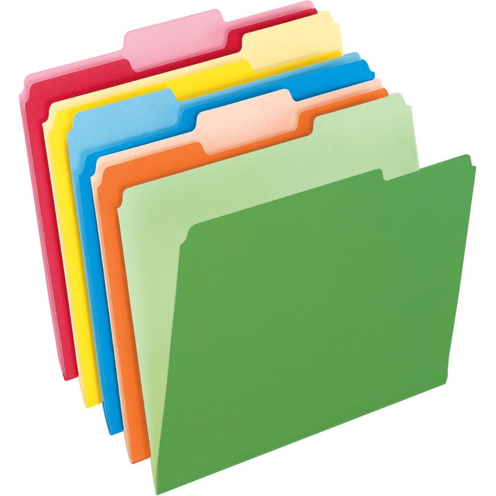 imagePendaflex TwoTone Color File Folders Letter Size Assorted Colors 13 Cut 100 per box 152 13 ASSTAssorted Colors
