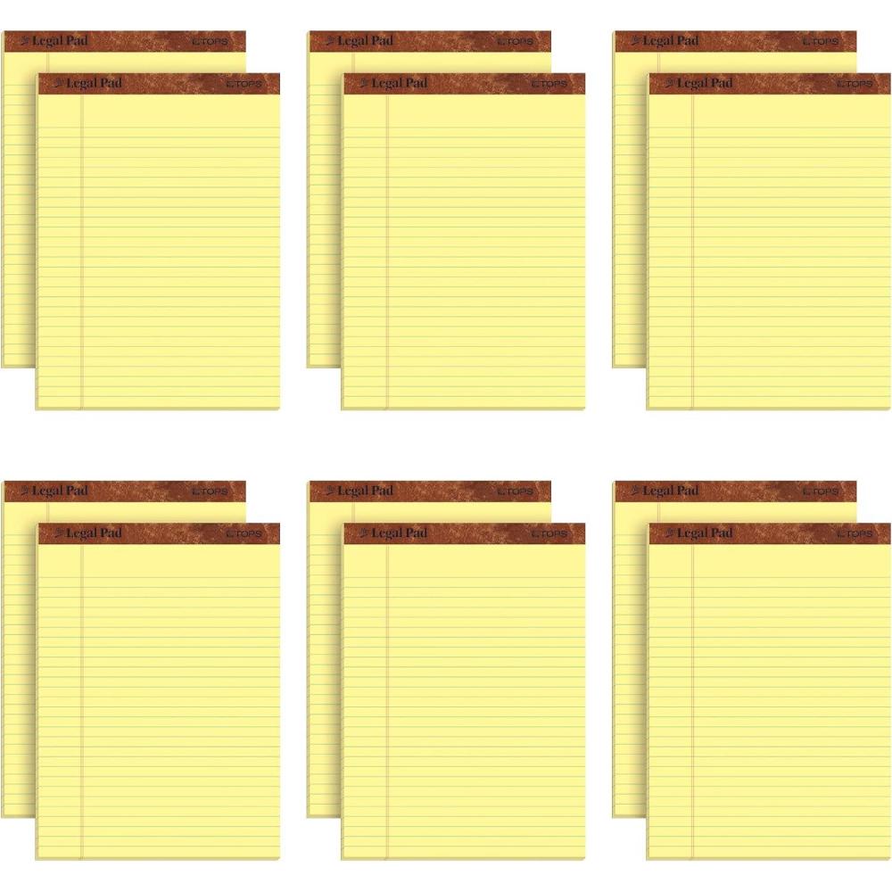 imageTOPS 85 x 1175 Legal Pads 12 Pack The Legal Pad Brand Wide Ruled Yellow Paper 50 Sheets Per Writing Pad Made in the USA 7532812 x 1134