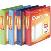 Cardinal Economy 3 Ring Binder, 1 Inch, Presentation View, Black, Holds 225 Sheets, Nonstick, PVC Free, 4 Pack of Binders (79512)(Black)