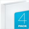Cardinal Economy 3 Ring Binder, 3 Inch, Presentation View, White, Holds 625 Sheets, Nonstick, PVC Free, 4 Pack of Binders (00430)