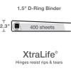 Oxford 3 Ring Binders, 1 inch ONE-Touch Easy Open D Rings, Durable Binders for School and Office, ClearVue, Xtralife Hinge, Non-Stick, PVC-Free, Black, Holds 250 Sheets, 4 PK (79903)(1.5 Inch)