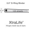Oxford 3 Ring Binders, 1 inch ONE-Touch Easy Open D Rings, Durable Binders for School and Office, ClearVue, Xtralife Hinge, Non-Stick, PVC-Free, Black, Holds 250 Sheets, 4 PK (79903)(0.5 Inch)
