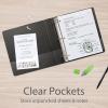 Oxford 3 Ring Binders, 1 inch ONE-Touch Easy Open D Rings, Durable Binders for School and Office, ClearVue, Xtralife Hinge, Non-Stick, PVC-Free, Black, Holds 250 Sheets, 4 PK (79903)(1.5 Inch)