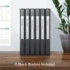 Oxford 3 Ring Binders, 1 inch ONE-Touch Easy Open D Rings, Durable Binders for School and Office, ClearVue, Xtralife Hinge, Non-Stick, PVC-Free, Black, Holds 250 Sheets, 4 PK (79903)(0.5 Inch)