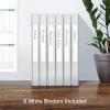 Oxford 3 Ring Binders, Binders for School and Office, 1.5 Inch ONE-Touch Easy Open D Rings, 3-Sided View Binder Covers, Xtralife Hinge, Non-Stick, PVC-Free, White, 375-Sheet Capacity, 4 Pack (79906)(0.5 Inch)