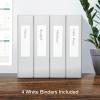Oxford 3 Ring Binders, Binders for School and Office, 1.5 Inch ONE-Touch Easy Open D Rings, 3-Sided View Binder Covers, Xtralife Hinge, Non-Stick, PVC-Free, White, 375-Sheet Capacity, 4 Pack (79906)(2 Inch)