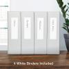 Oxford 3 Ring Binders, Binders for School and Office, 1.5 Inch ONE-Touch Easy Open D Rings, 3-Sided View Binder Covers, Xtralife Hinge, Non-Stick, PVC-Free, White, 375-Sheet Capacity, 4 Pack (79906)(3 Inch)