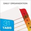 Oxford OneStep Binder Dividers, 12 Tab Numeric Divider Sets, Customizable Table of Contents, Works with 3 Ring Binder, Durable Plastic, Reversible Multicolor Tabs, Numbered 1–12, 3 Sets (89403)(Numbered: 1-31)