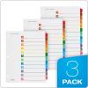 Oxford OneStep Binder Dividers, 12 Tab Numeric Divider Sets, Customizable Table of Contents, Works with 3 Ring Binder, Durable Plastic, Reversible Multicolor Tabs, Numbered 1–12, 3 Sets (89403)(Numbered: 1-12)