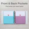 Oxford Poly Binder Dividers, Double Pocket, 3 Hole Punch Organizers, Pastel Colors, 5 Untabbed Non-Stick Organizers, Pack of 3 Index Dividers (59801)(Pastel)