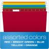 Pendaflex Hanging File Folders, Letter Size, Assorted Colors, 1/5-Cut Adjustable Tabs, 25 Per Box (81663)(Assorted Colors)