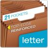 Pendaflex Heavy Duty Expanding File with Extra-Thick Cover, Tyvek Reinforced Edges, 21 Pockets, A–Z Tabs, Elastic Cord Closure, Letter Size (R117ALHD),Brown(File)