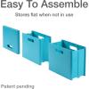 Pendaflex Mobile File Box with Handles, Easy Set Up, Collapse Down and Store Away, 13″ W x 10″ H x 6.5″ D, Holds Letter Size Files, White (126119)(Teal)