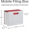 Pendaflex Mobile File Box with Handles, Easy Set Up, Collapse Down and Store Away, 13″ W x 10″ H x 6.5″ D, Holds Letter Size Files, White (126119)(White)