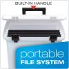 Pendaflex Portable File Box, Frosted White, Hinged Lid with Double Latch Closure(41745AMZ)(File Box)