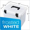 Pendaflex Portable File Box, Frosted White, Hinged Lid with Double Latch Closure(41745AMZ)(File Box)