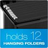 Pendaflex Portable File Box with File Rails, Simple Document Storage, File Bin for Home and Office, Hinged Lid with Double Latch Closure, Black, 3 Black Letter Size Hanging Folders Included (41742AMZ)(Black)