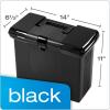 Pendaflex Portable File Box with File Rails, Simple Document Storage, File Bin for Home and Office, Hinged Lid with Double Latch Closure, Black, 3 Black Letter Size Hanging Folders Included (41742AMZ)(Black)