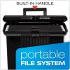 Pendaflex Portable File Box with File Rails, Simple Document Storage, File Bin for Home and Office, Hinged Lid with Double Latch Closure, Black, 3 Black Letter Size Hanging Folders Included (41742AMZ)(Black)