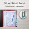 Pendaflex Project Organizer, File Organizer for School, Home and Office, Black with 16 Pockets and 8 Rainbow Tabs, Fits 160 Letter Size Sheets, Poly Tabs with Adhesive Labels (83144)