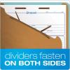 Pendaflex Recycled Classification File Folders, 2 Dividers, 2″ Embedded Fasteners, 2/5 Tab Cut, Letter Size, Light Green, Box of 10 (24076R)(Blue)