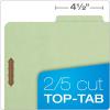 Pendaflex Recycled Classification File Folders, 2 Dividers, 2″ Embedded Fasteners, 2/5 Tab Cut, Letter Size, Light Green, Box of 10 (24076R)(Light Green)