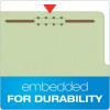 Pendaflex Recycled Classification File Folders, 2 Dividers, 2″ Embedded Fasteners, 2/5 Tab Cut, Letter Size, Light Green, Box of 10 (24076R)(Light Green)