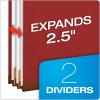 Pendaflex Recycled Classification File Folders, 2 Dividers, 2″ Embedded Fasteners, 2/5 Tab Cut, Letter Size, Light Green, Box of 10 (24076R)(Red)