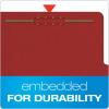 Pendaflex Recycled Classification File Folders, 2 Dividers, 2″ Embedded Fasteners, 2/5 Tab Cut, Letter Size, Light Green, Box of 10 (24076R)(Red)