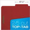 Pendaflex Recycled Classification File Folders, 2 Dividers, 2″ Embedded Fasteners, 2/5 Tab Cut, Letter Size, Light Green, Box of 10 (24076R)(Red)