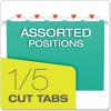 Pendaflex Recycled Hanging Folders, Letter Size, Aqua, 1/5 Cut, 25/BX (81616)(Aqua)