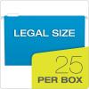 Pendaflex Recycled Hanging Folders, Letter Size, Aqua, 1/5 Cut, 25/BX (81616)(Assorted Colors)