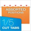 Pendaflex Recycled Hanging Folders, Letter Size, Aqua, 1/5 Cut, 25/BX (81616)(Orange)