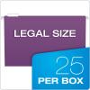 Pendaflex Recycled Hanging Folders, Letter Size, Aqua, 1/5 Cut, 25/BX (81616)(Violet)
