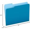 Pendaflex Two-Tone Color File Folders, Letter Size, Assorted Colors, 1/3 Cut, 100 per box (152 1/3 ASST)(Blue)